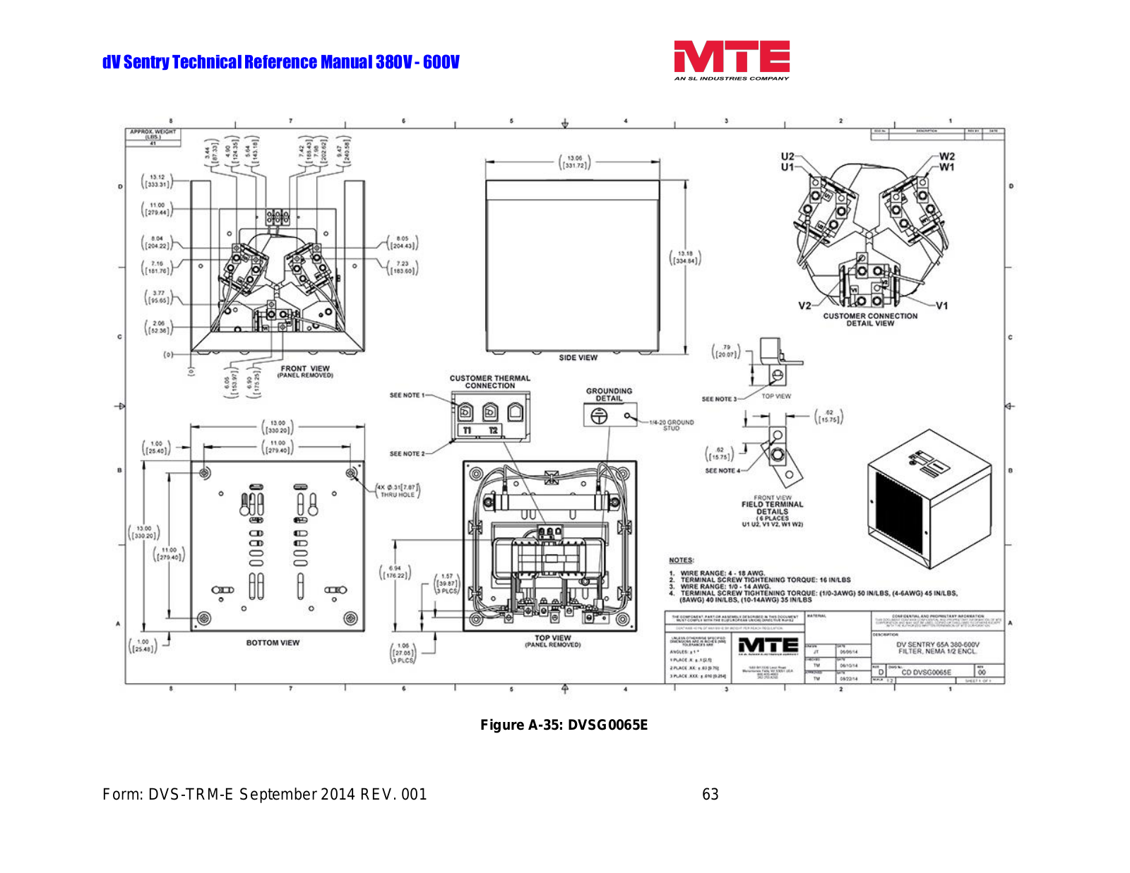 MTE DVSG0065E Technical Reference Manual