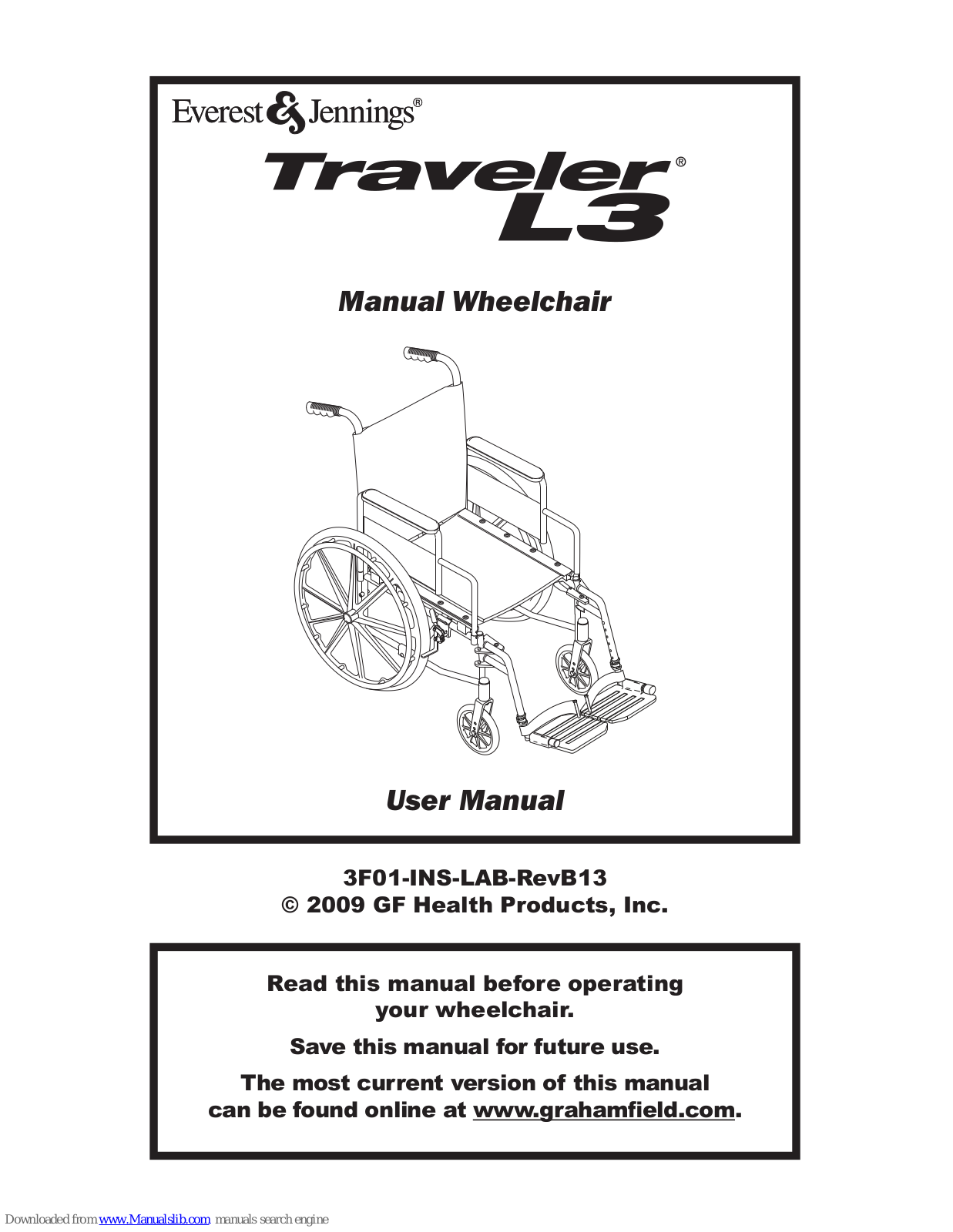 Everest & Jennings Traveler L3 User Manual