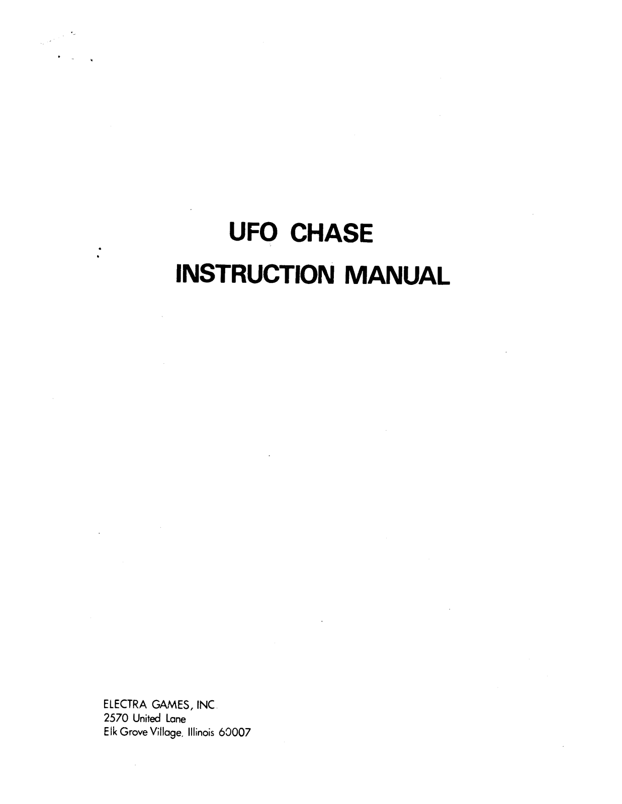 Electra UFO Chase User Guide