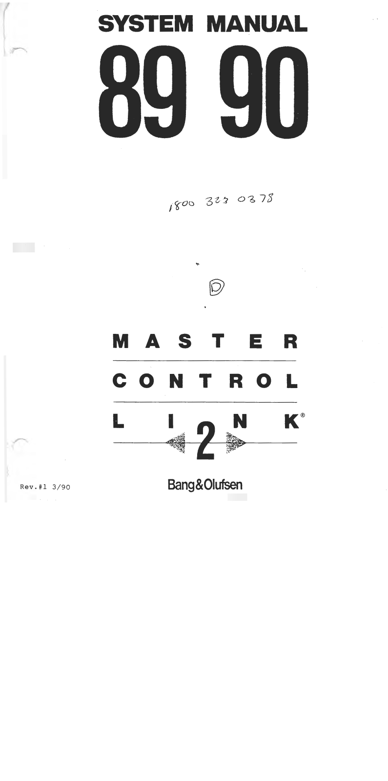 Bang and Olufsen MCL-2 Owners manual