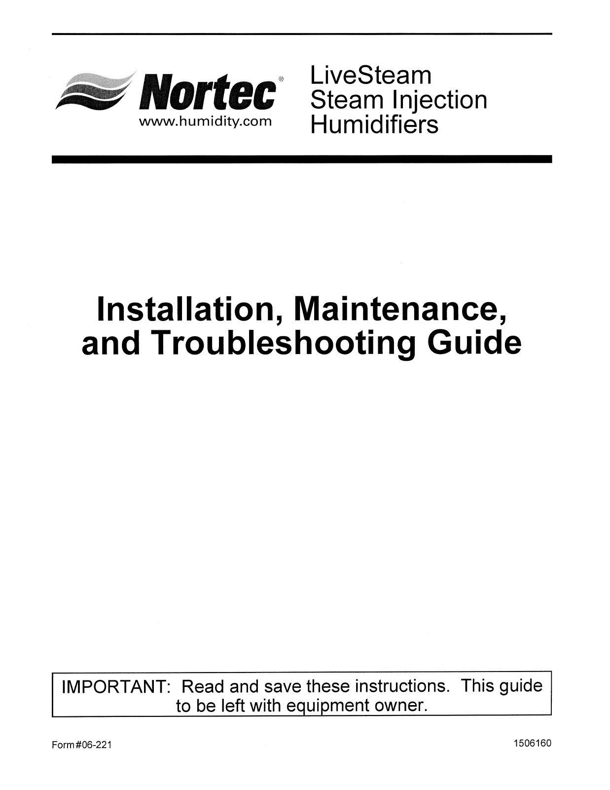 Nortec Steam Injection Humidifiers User Manual