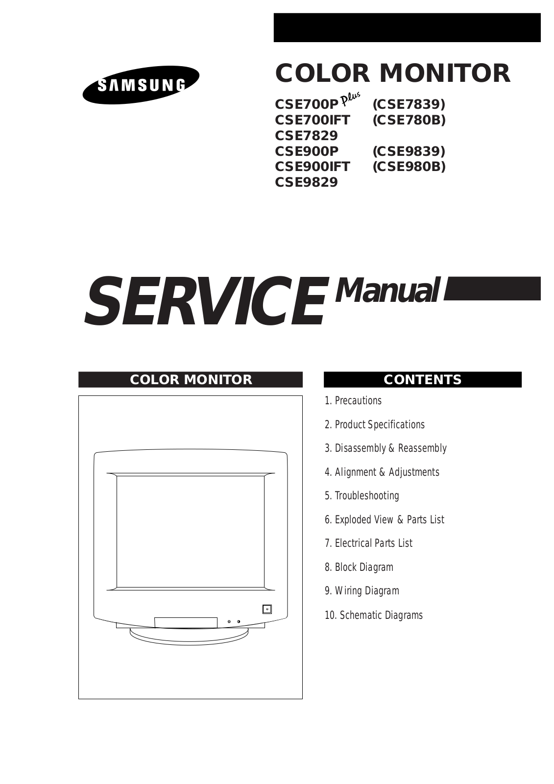 Samsung CSE9839, CSE780, CSE9829, CSE7829, CSE980 Service Manual