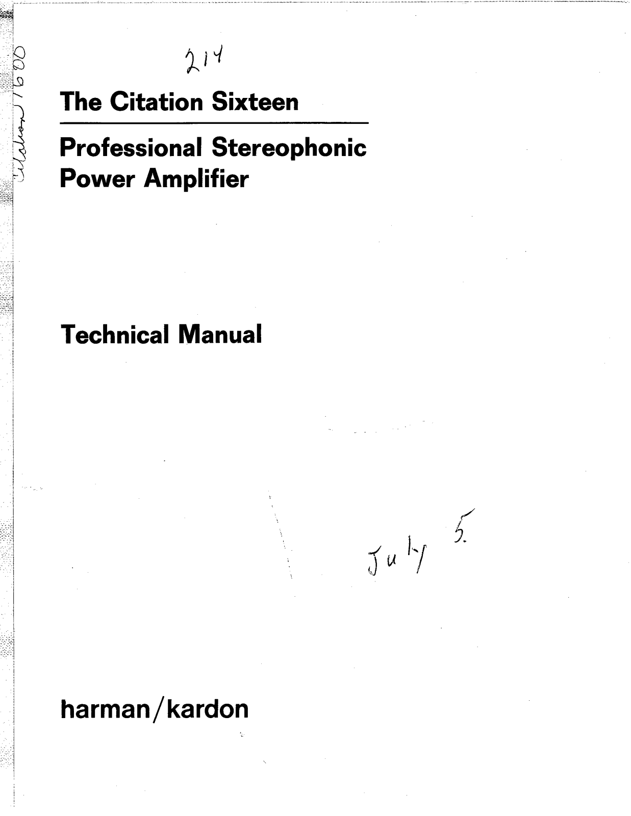 Harman Kardon citation 16 schematic