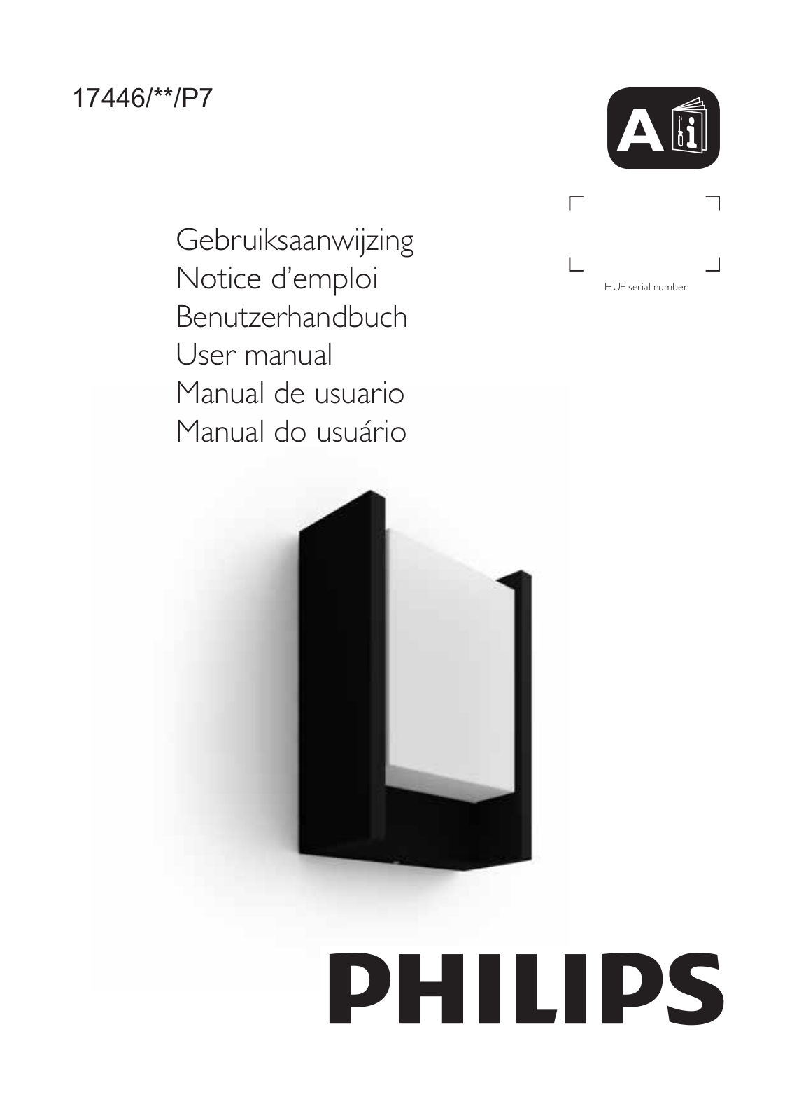 Philips Fuzo buitenwandlamp rechthoek User manual