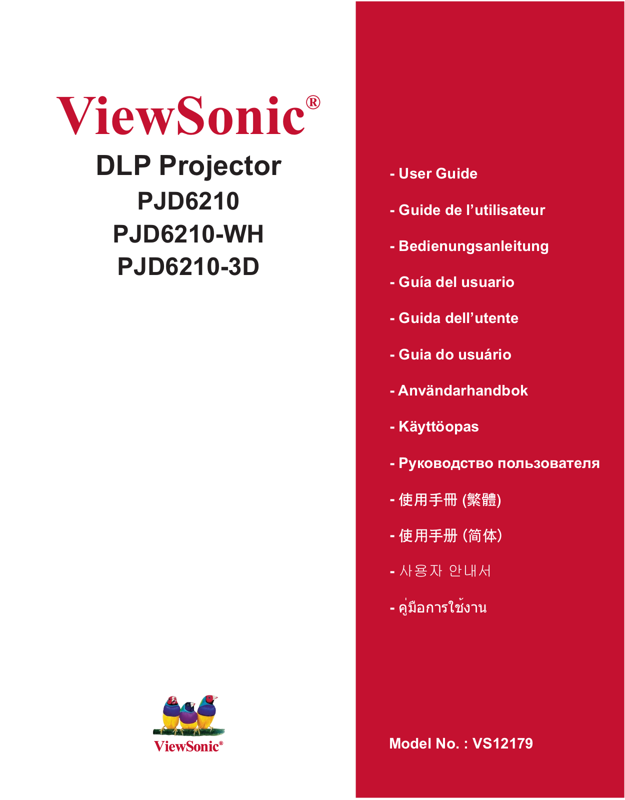 ViewSonic PJD6210, PJD6210-WH, PJD6210-3D User Guide