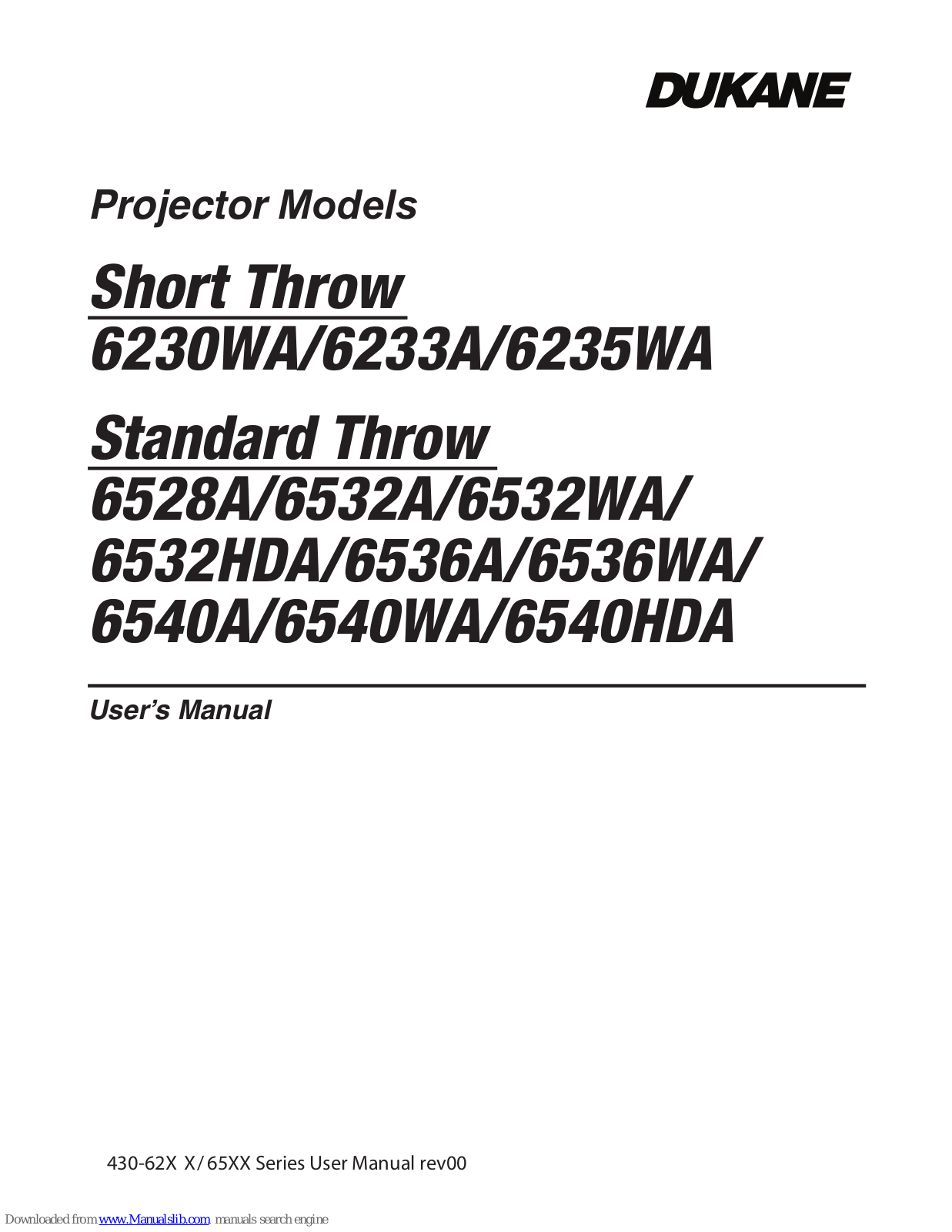Dukane 6230WA, 6235WA, 6532WA, 6532HDA, 6536A User Manual - ManualMachine.com