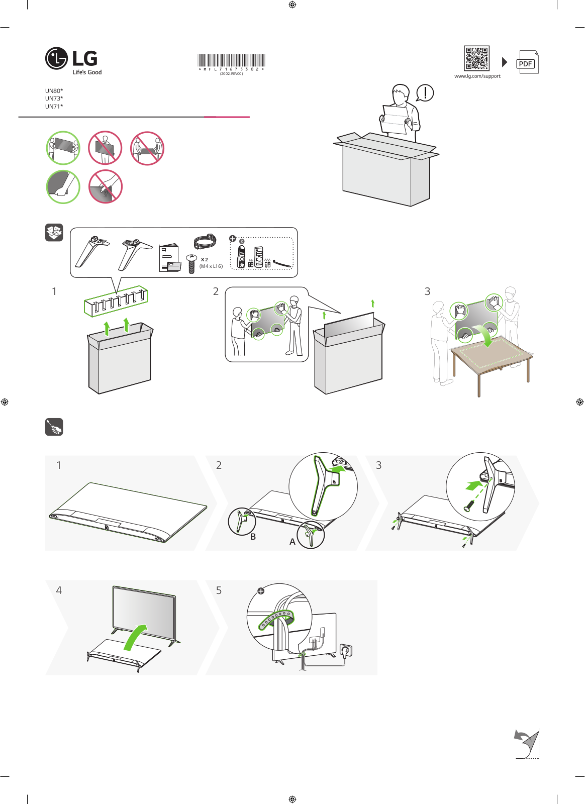 LG 43UN73006LC Quick Start Guide