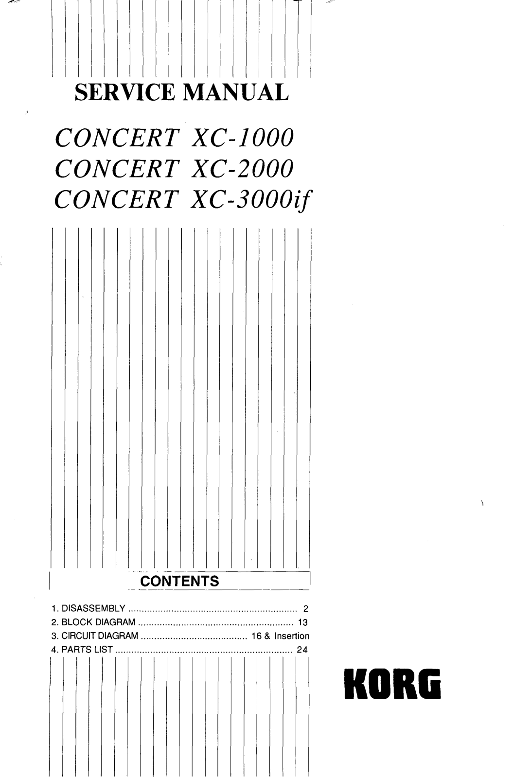 Korg XC-3000if, XC-2000, XC-1000 Service Manual