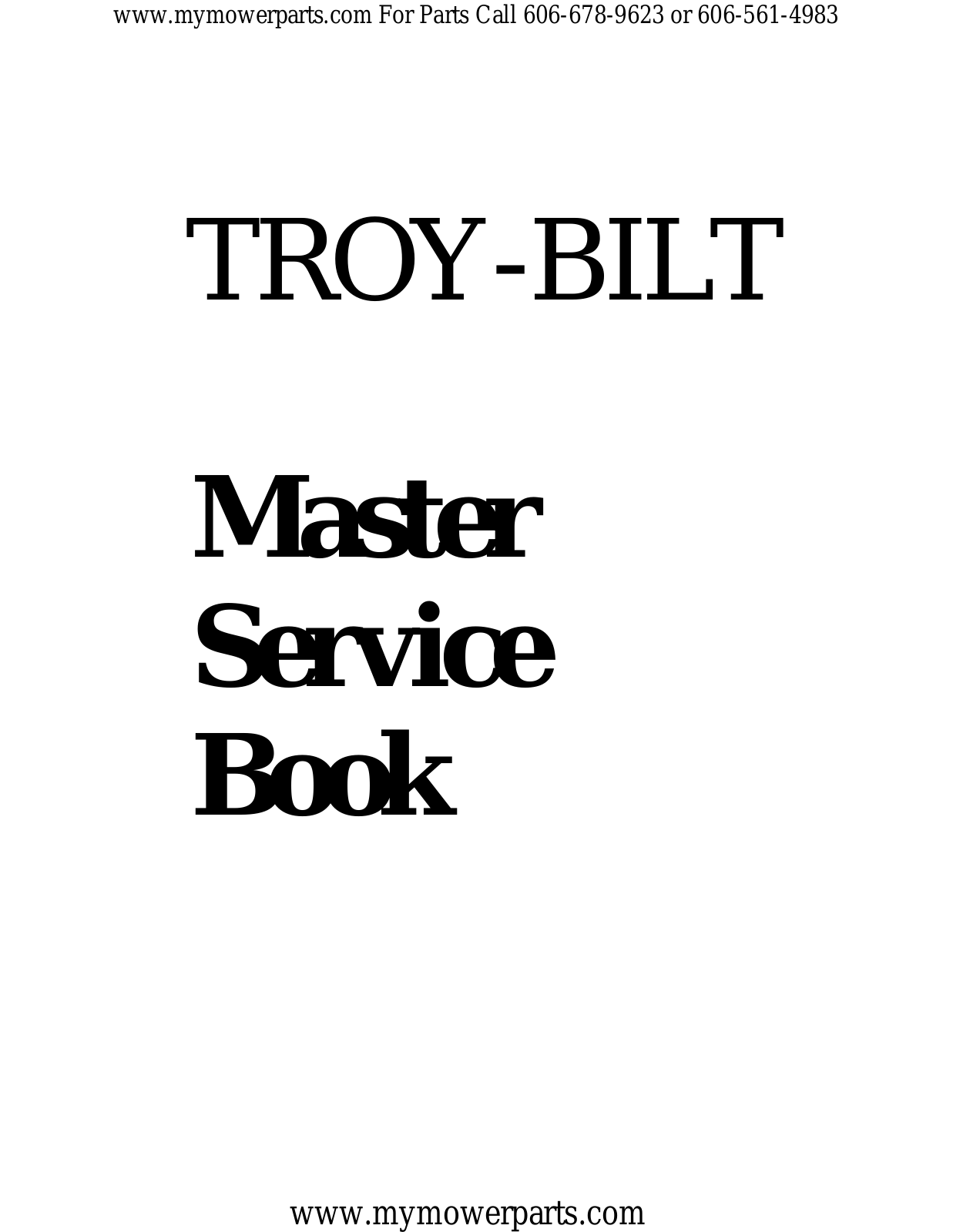 mymowerparts TROY-BILT Service Book