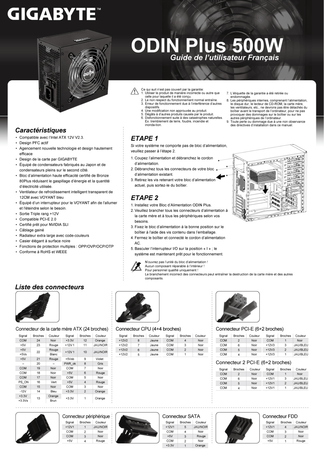 GIGABYTE ODIN PLUS 500W User Manual