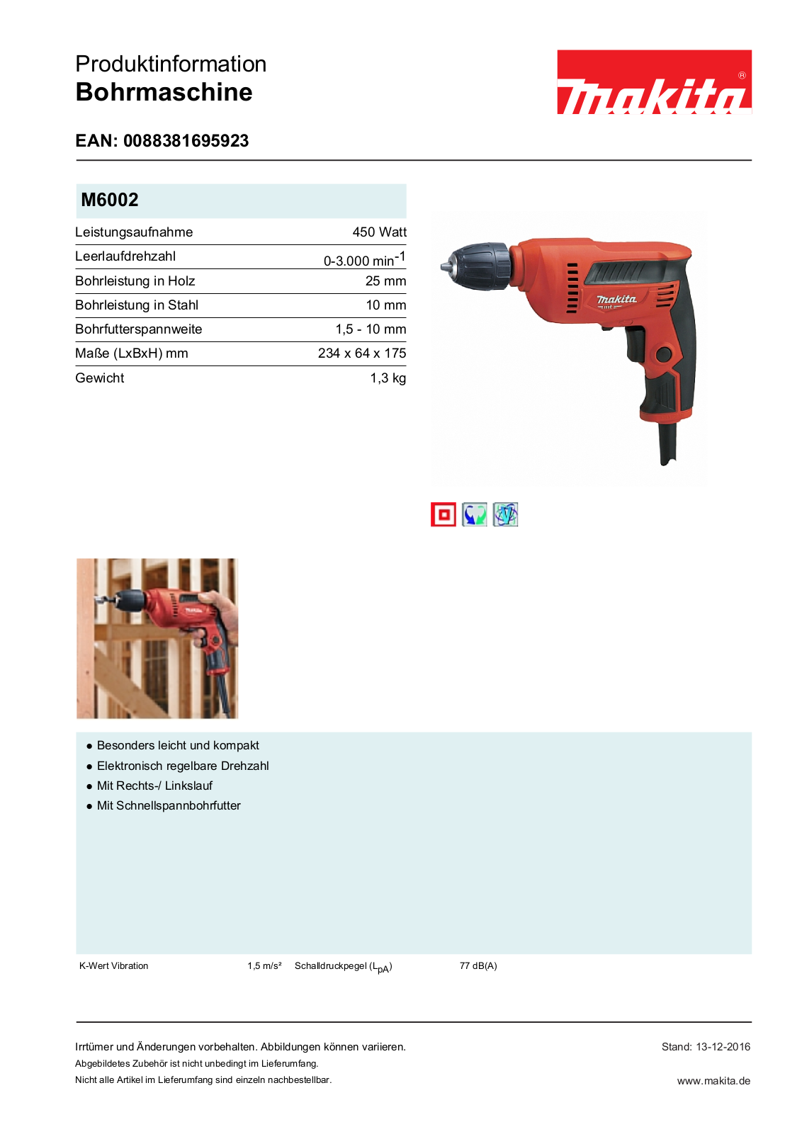 Makita M6002 Service Manual