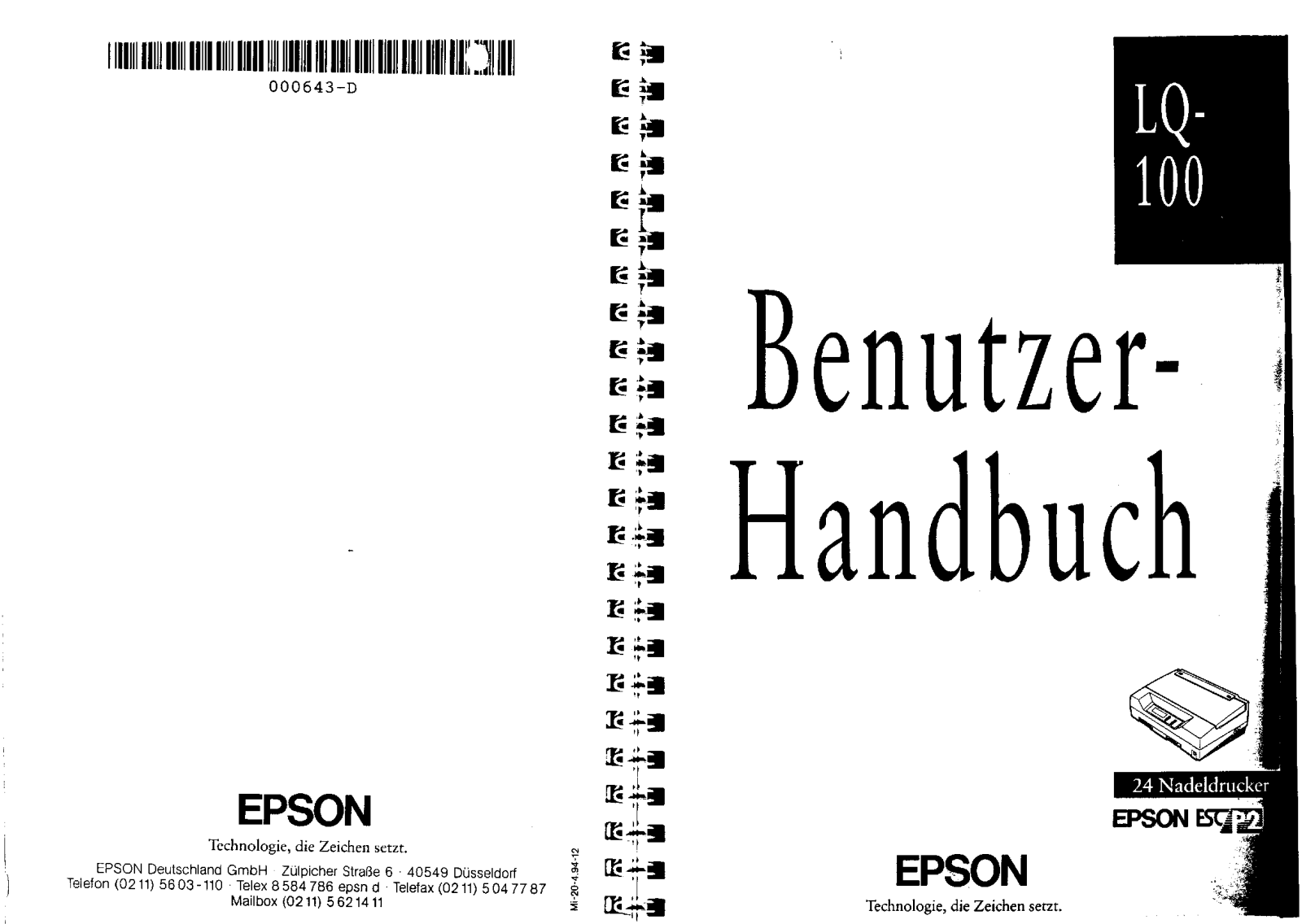 Epson LQ-100 User Manual