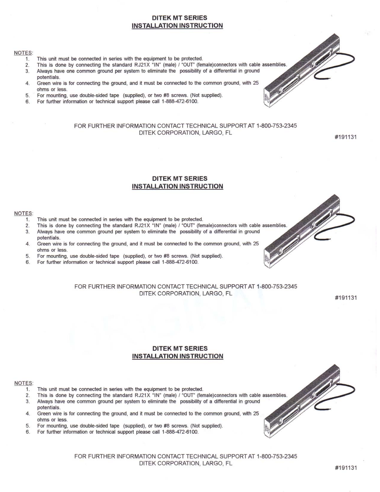 Ditek DTK-MT25PSCPLV, DTK-MT25PSCPRUV User Manual