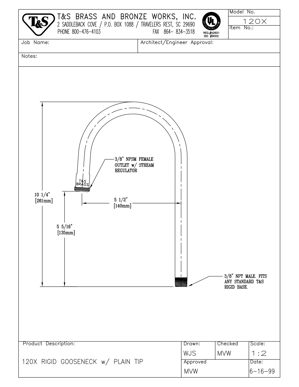 T & S Brass & Bronze Works 120X General Manual