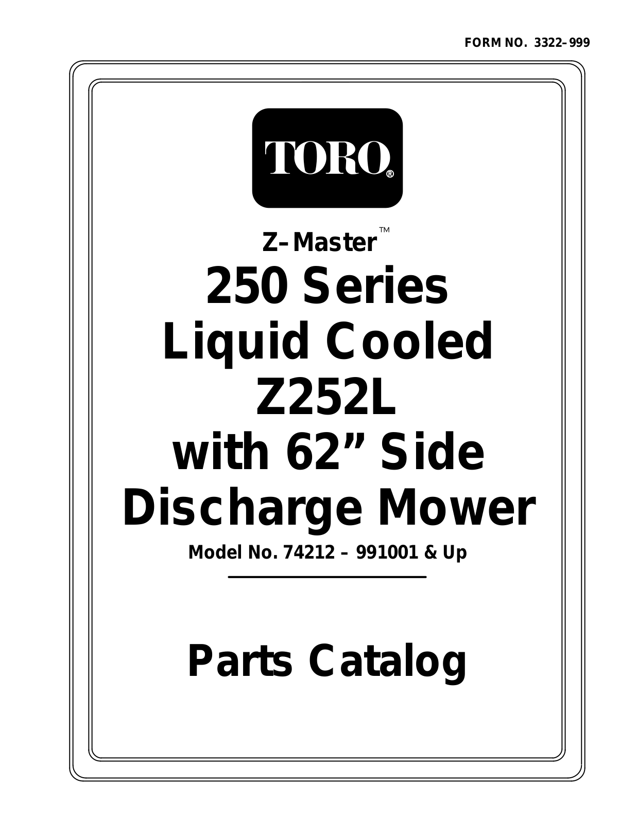 Toro 74212 Parts Catalogue