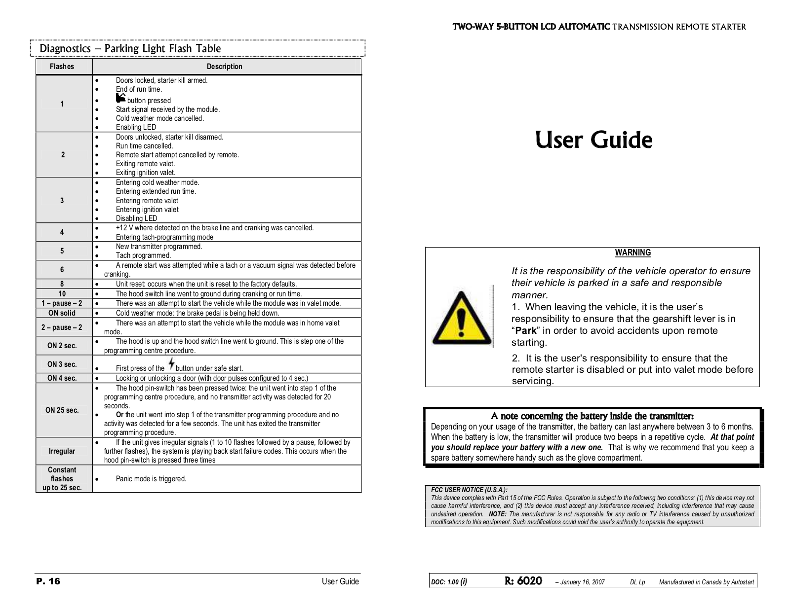 Autostart AS-2400 TW-FM User's Guide