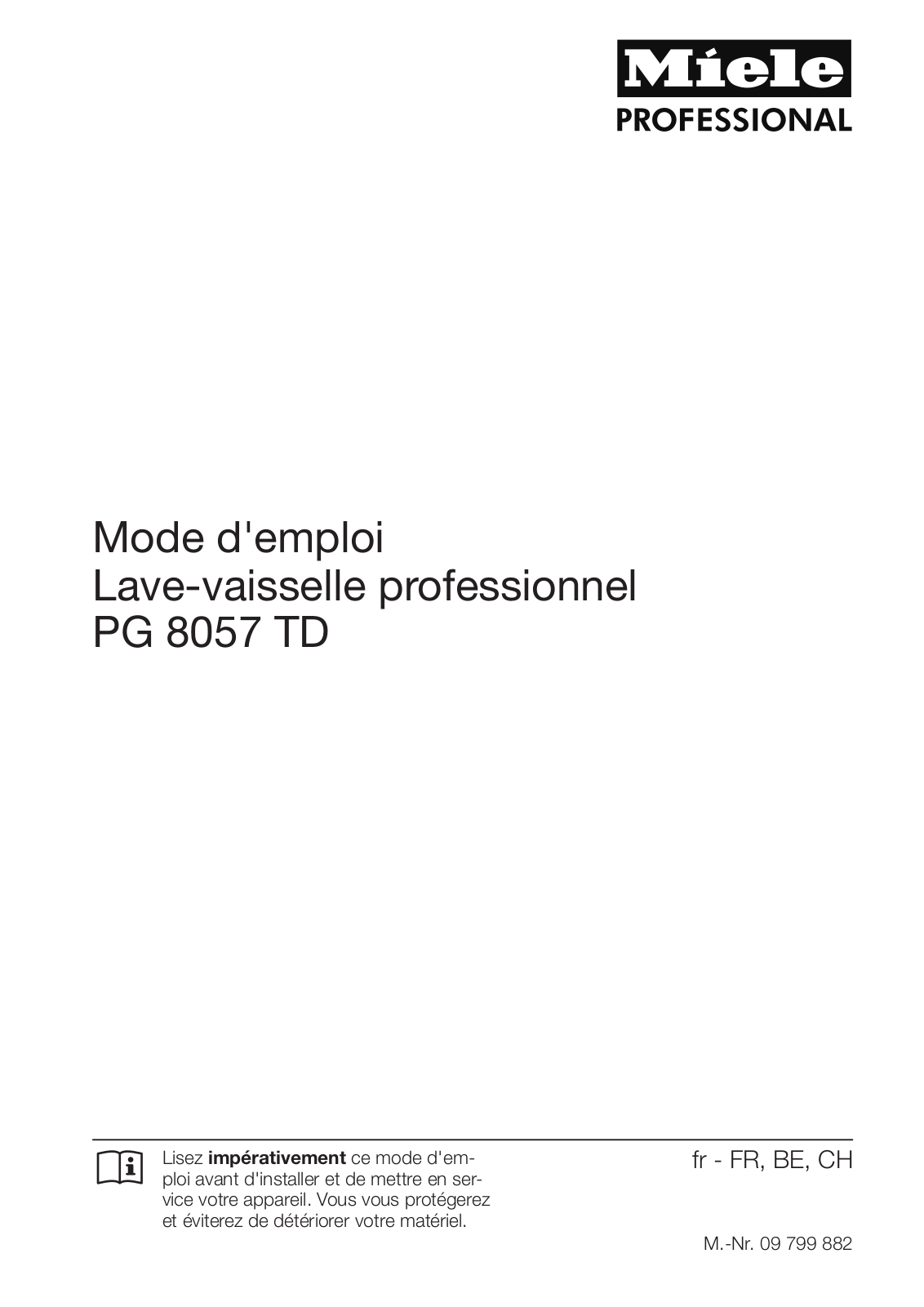 Miele PG 8057 TD Instructions Manual