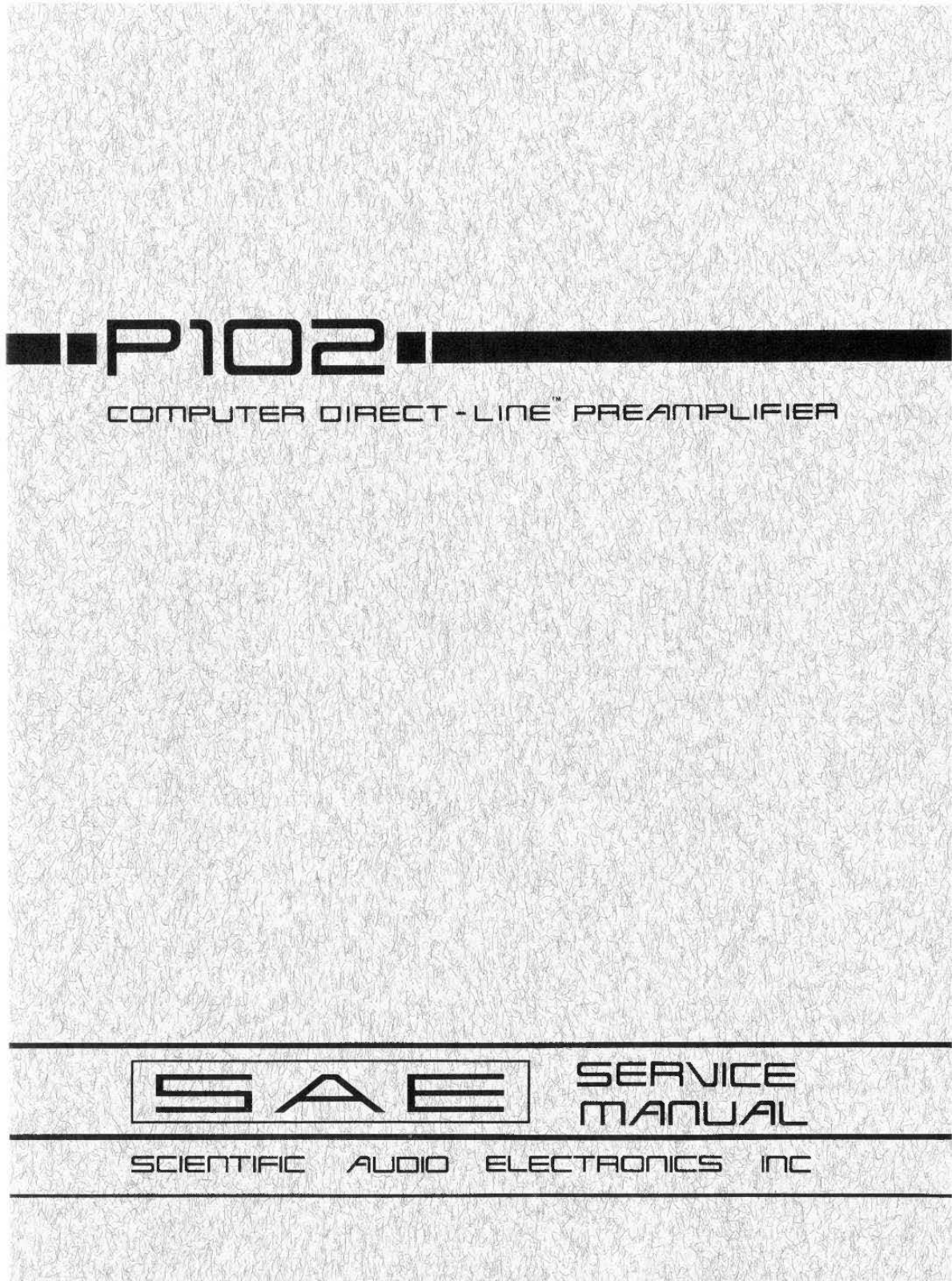 SAE P102 Service Manual