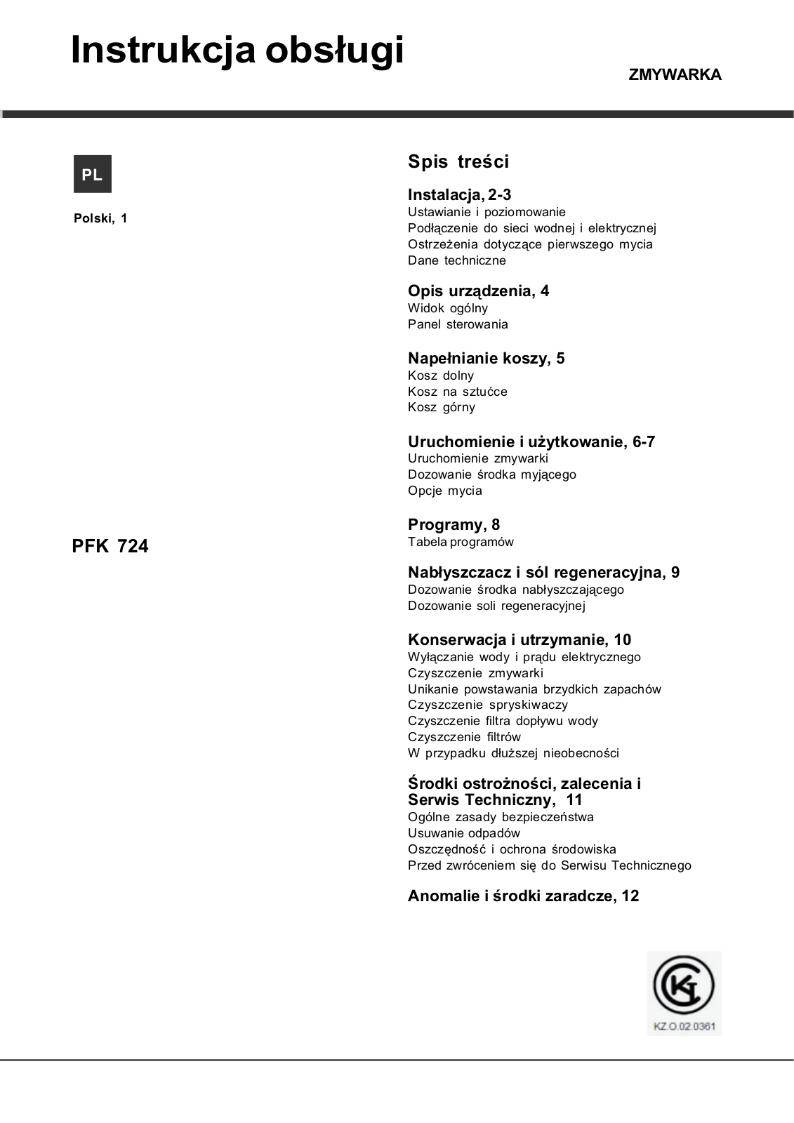 Hotpoint Ariston PFK 724B, PFK 724X.R, PFK 724X User Manual