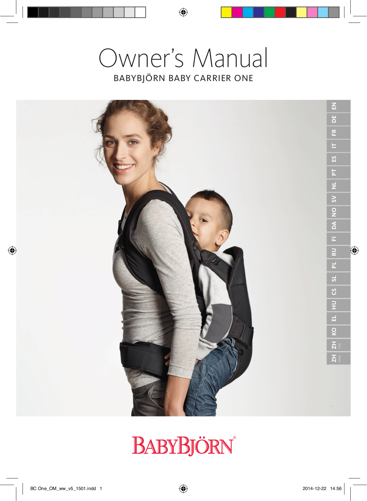 BabyBjörn Baby Carrier One User Manual