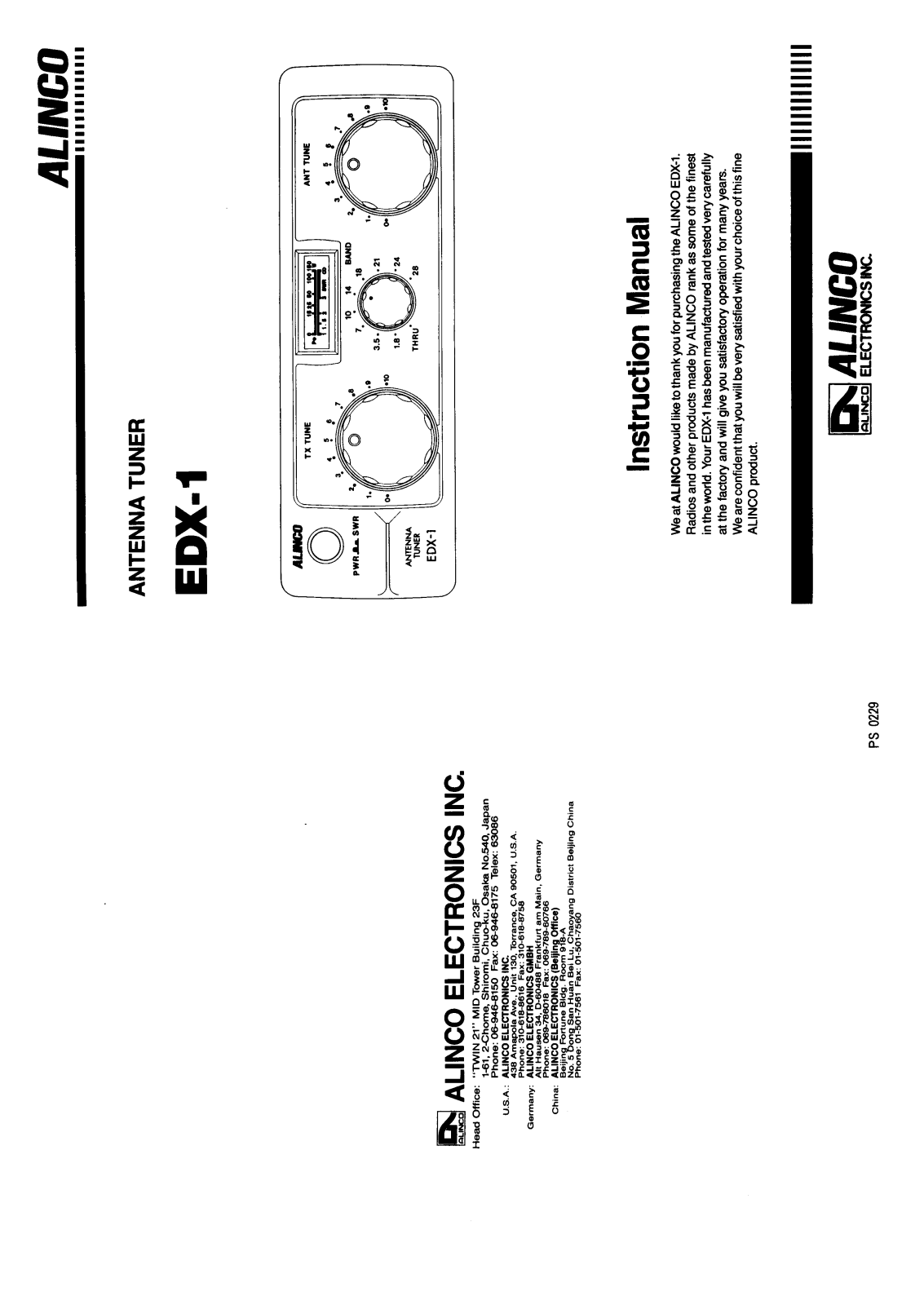 Alinco ED-X1 User Guide