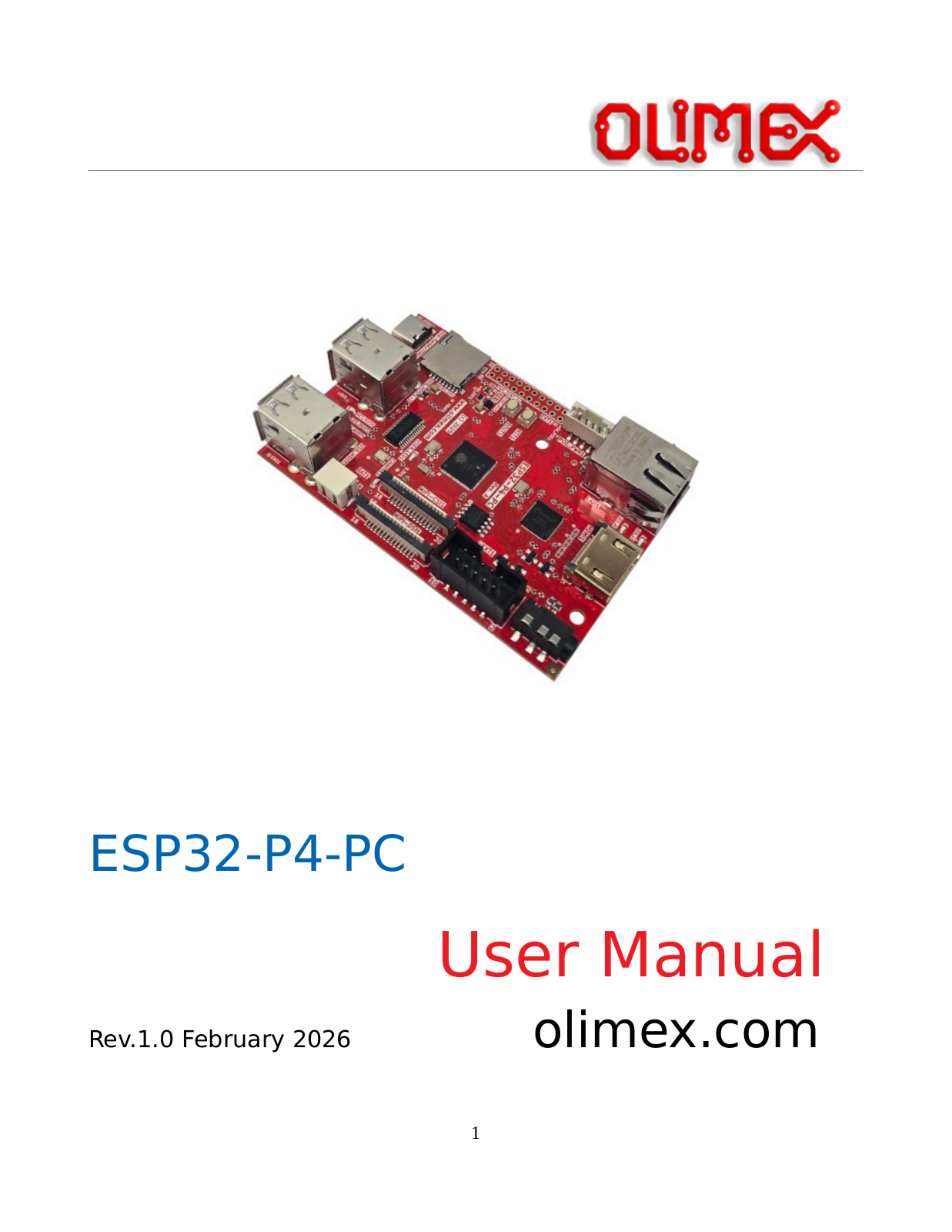 Olimex ESP32 P4 PC User Manual - ManualMachine.com