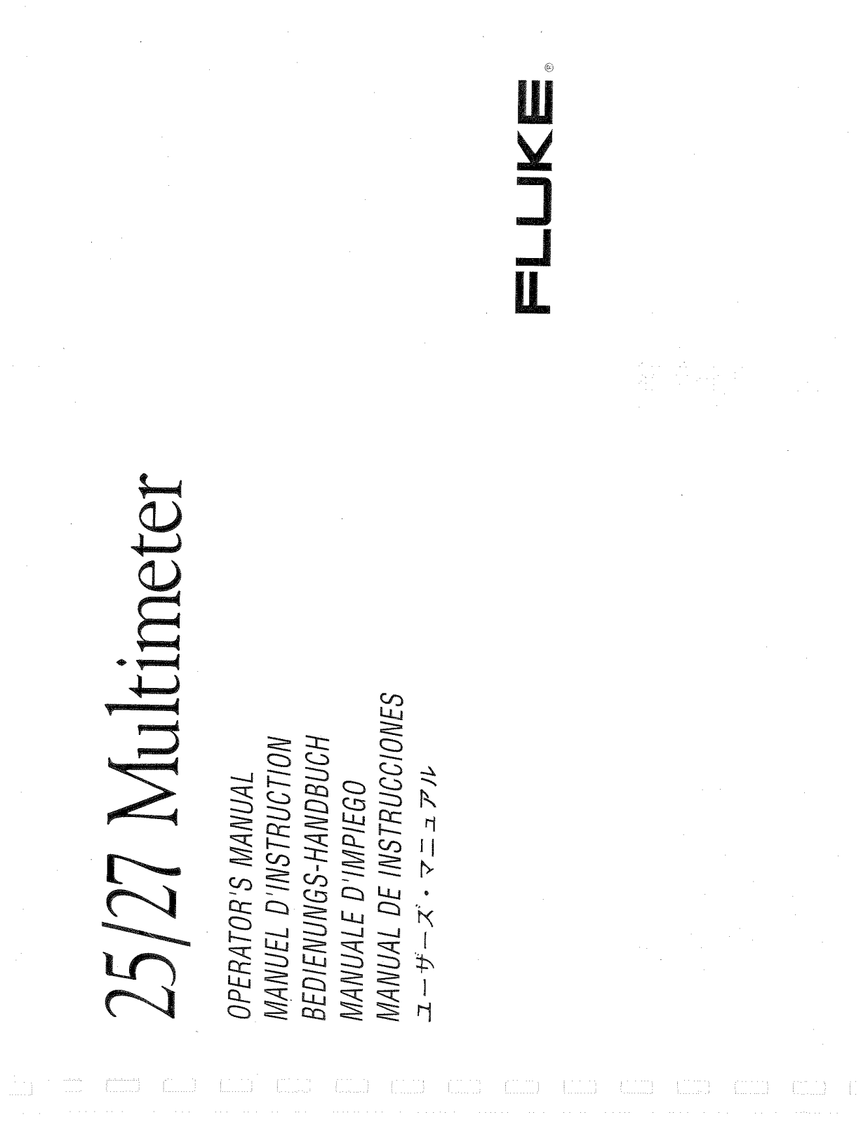 Fluke 25 User Manual