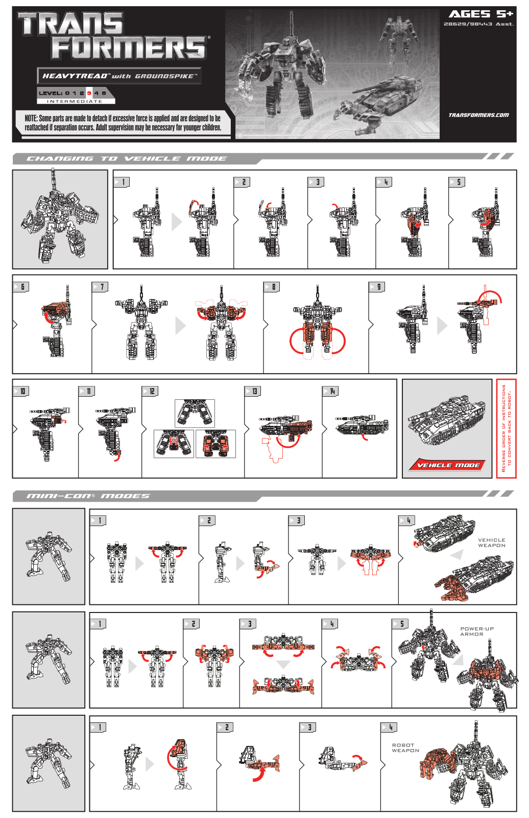 HASBRO Transformers Heavytread with Groundspike User Manual