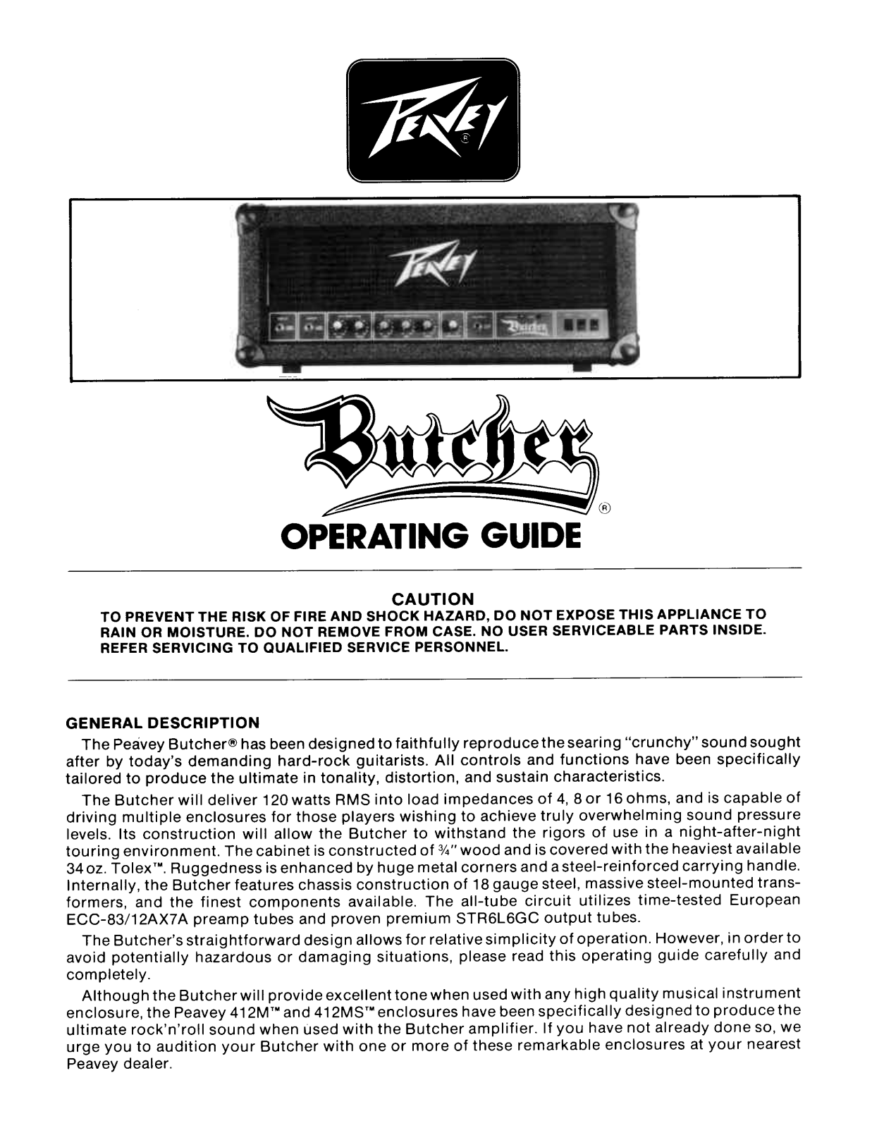 Peavey Butcher User Manual