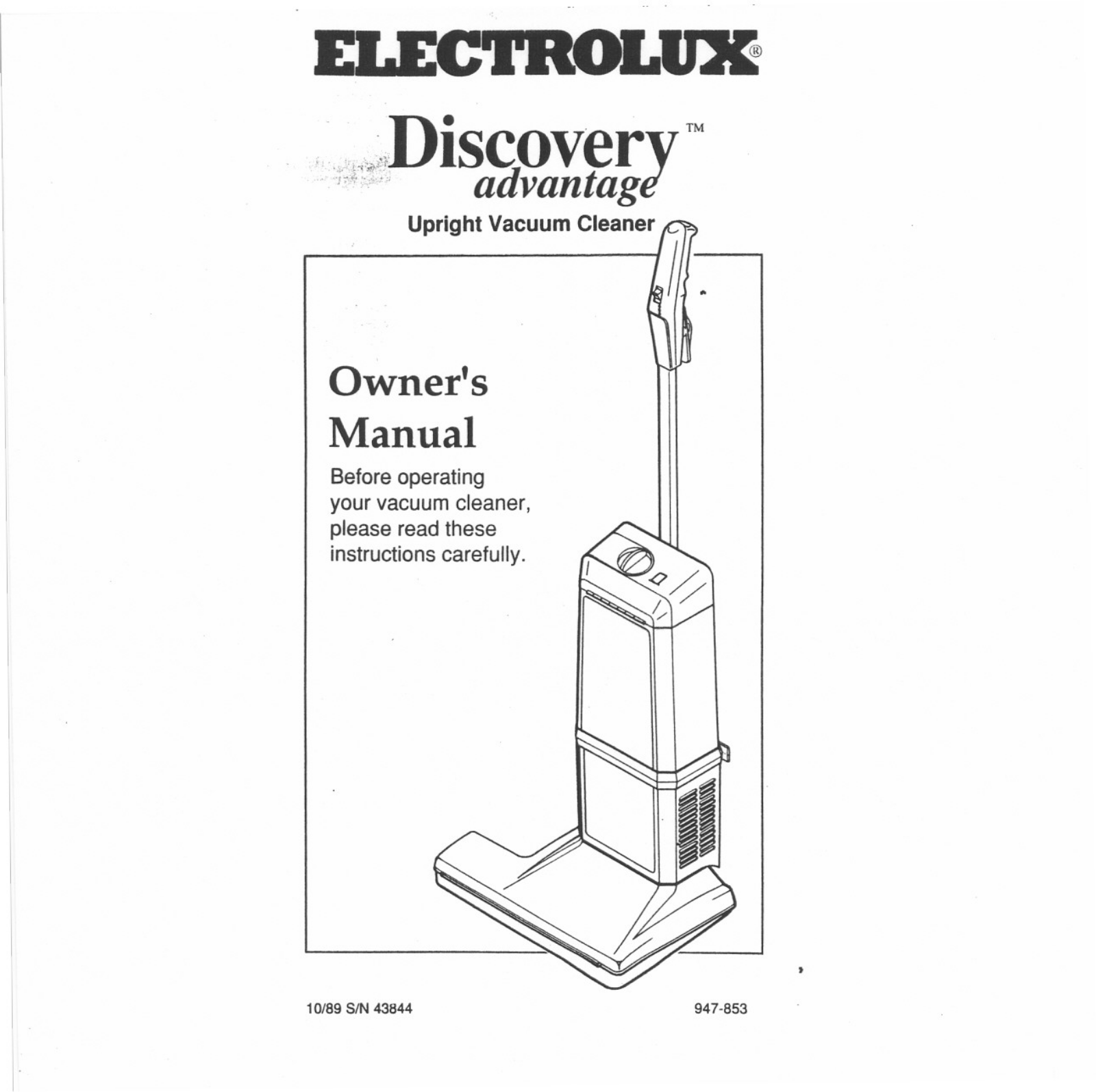 Aerus Discovery Advantage Owner's Manual