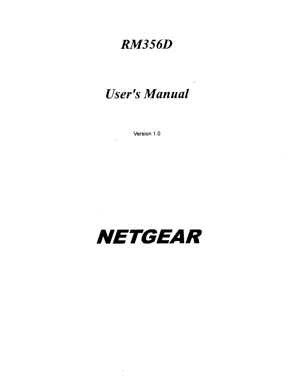 ZyXEL Communications NETGEARRM356D User Manual