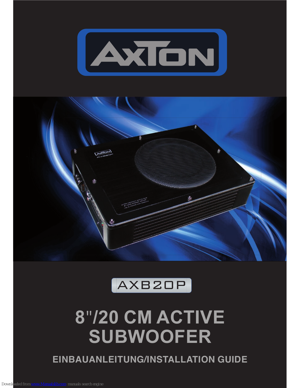 AXTON AXB20P Installation Manual