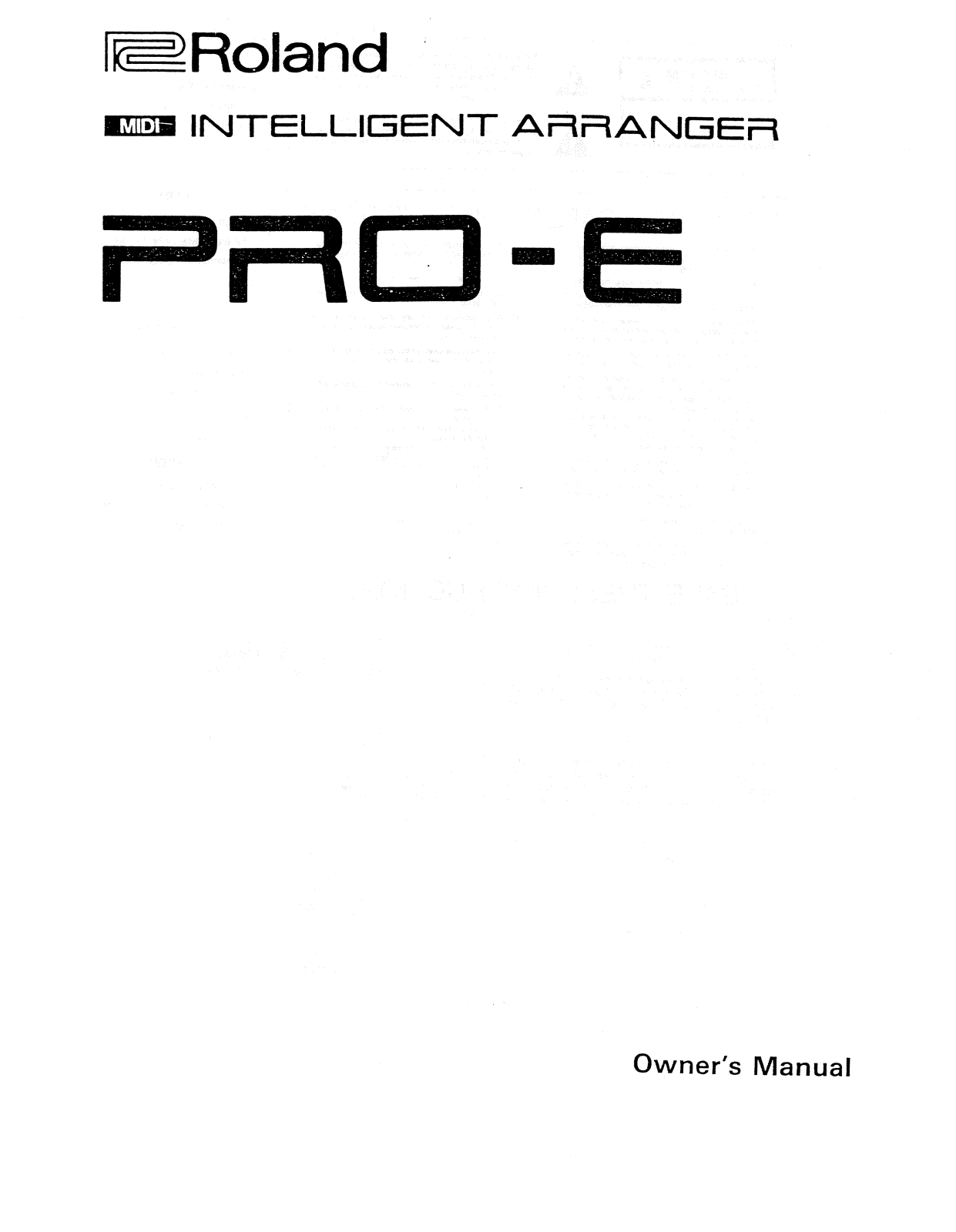 Roland PRO E Service Manual