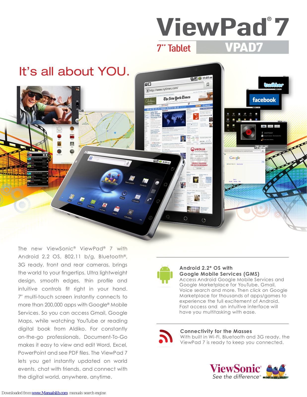 ViewSonic ViewPad 7, VPAD7 Specification Sheet