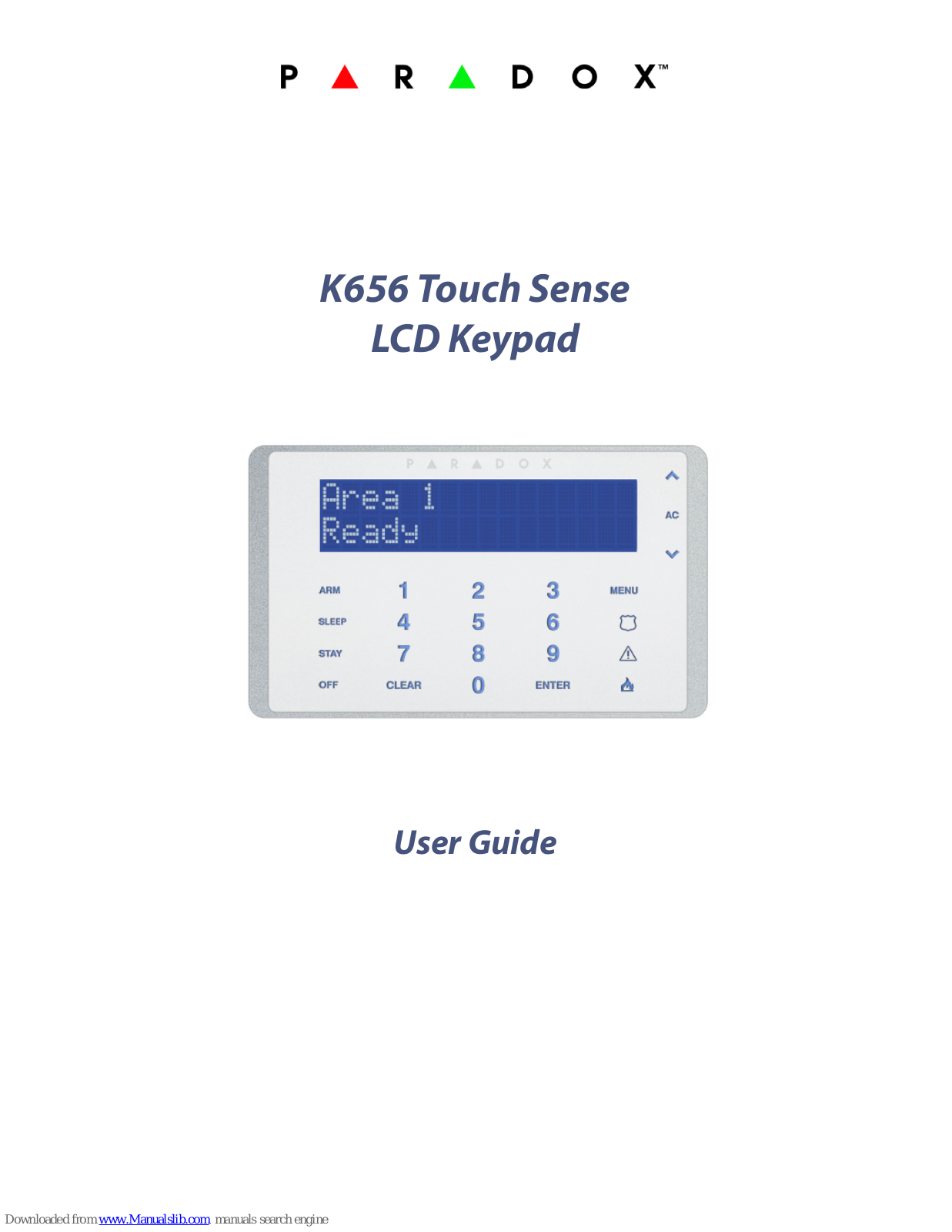 Paradox K656 Touch Sense User Manual