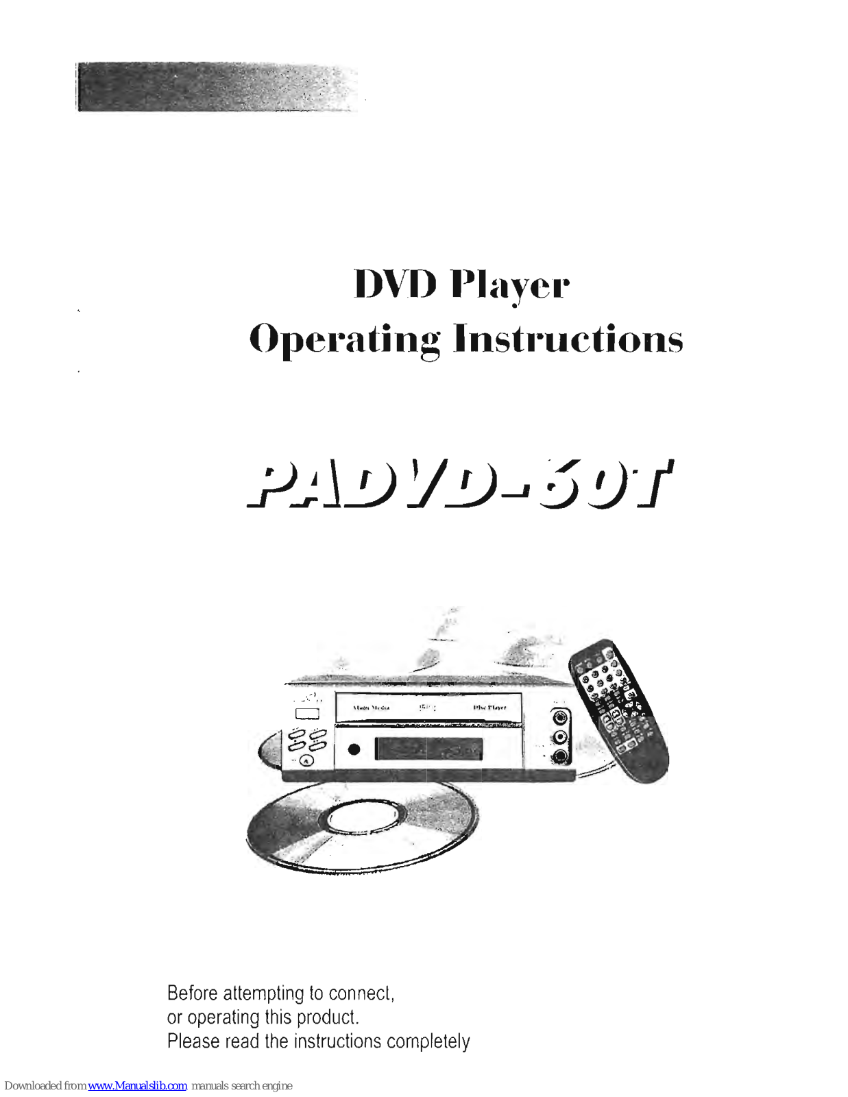 Power Acoustik PADVD-60T Operating Instructions Manual