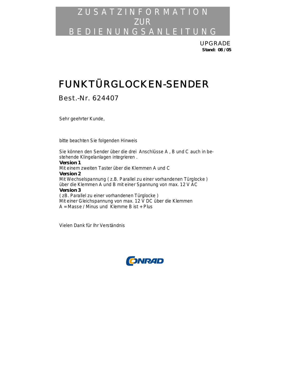 m-e modern-electronics 62 44 05 Operating Instructions