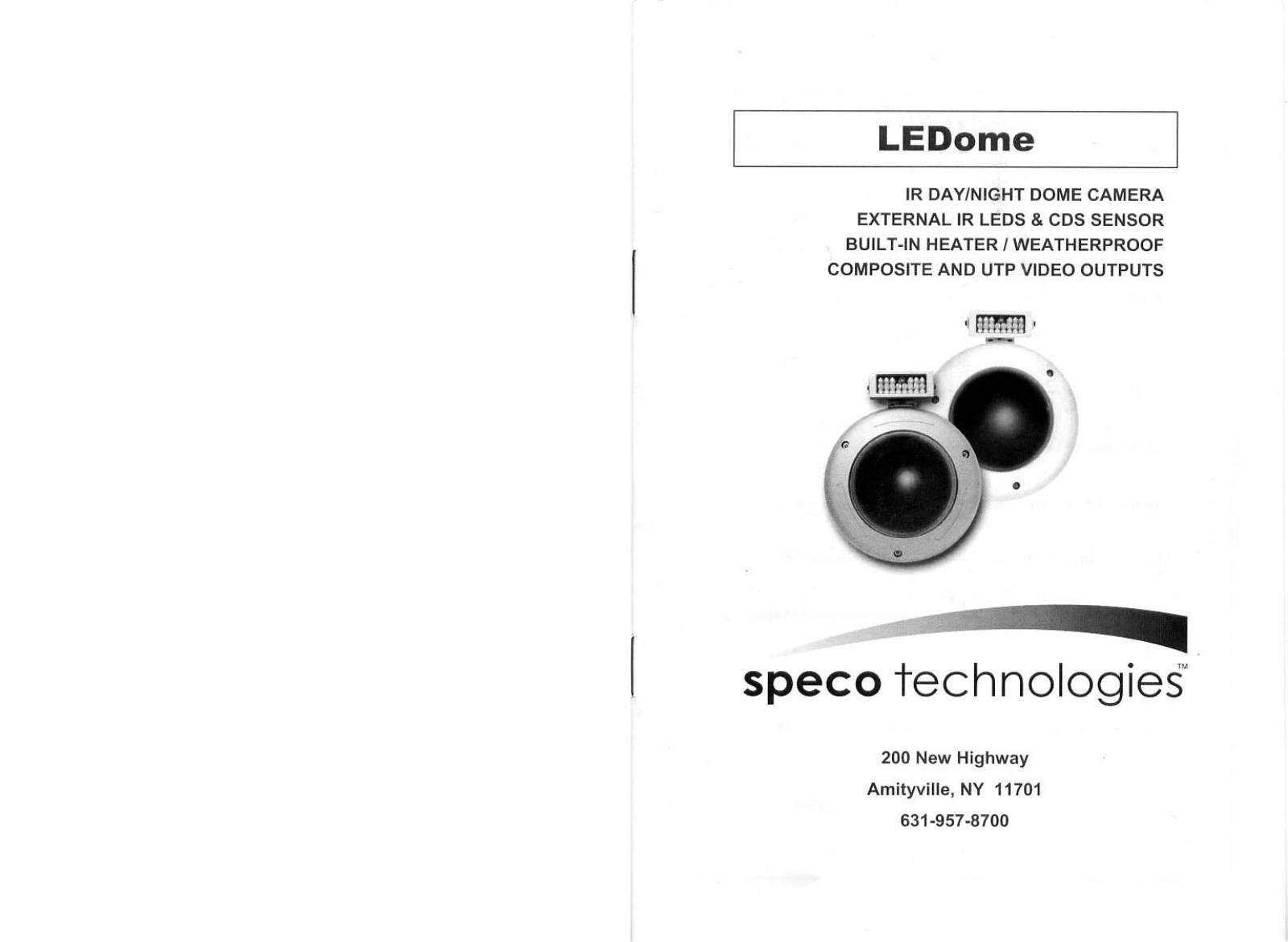 Speco Technologies LEDome-W User Manual