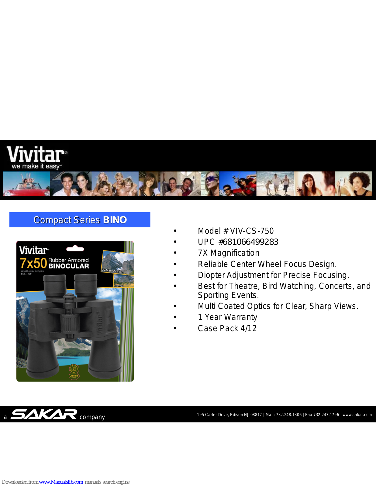 Vivitar BINO VIV-CS-750, CS-750 Features