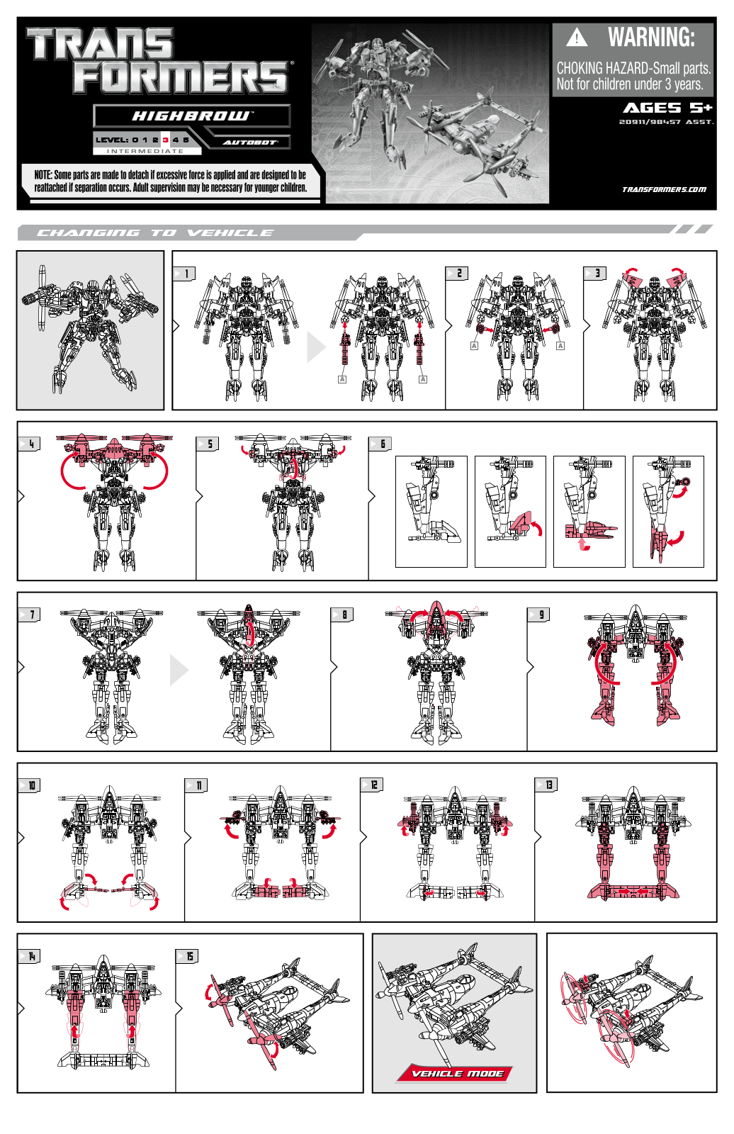 HASBRO Transformers Highbrow User Manual