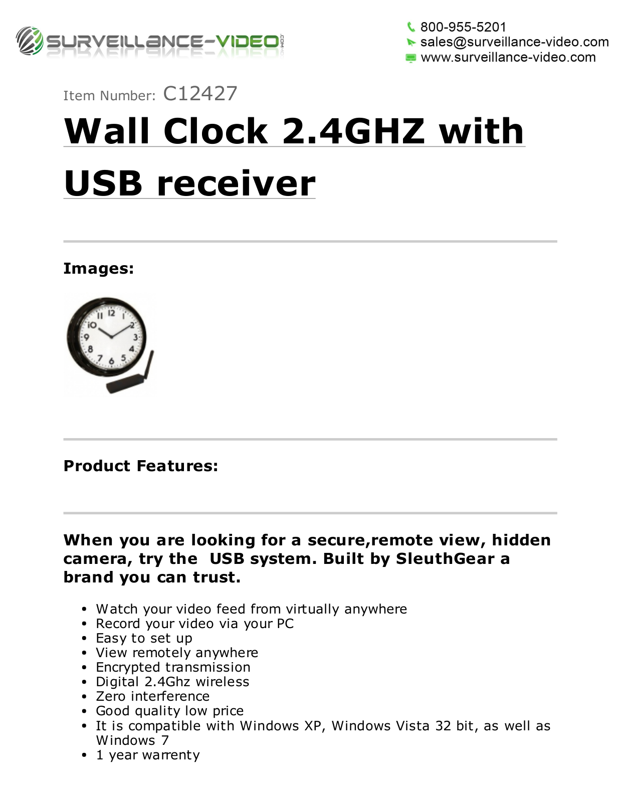 KJB C12427 Specsheet - ManualMachine.com