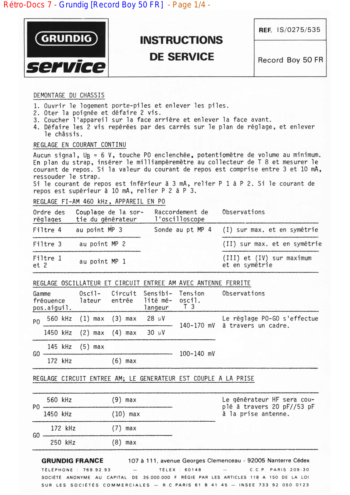 Grundig Record-Boy-50-FR Service Manual