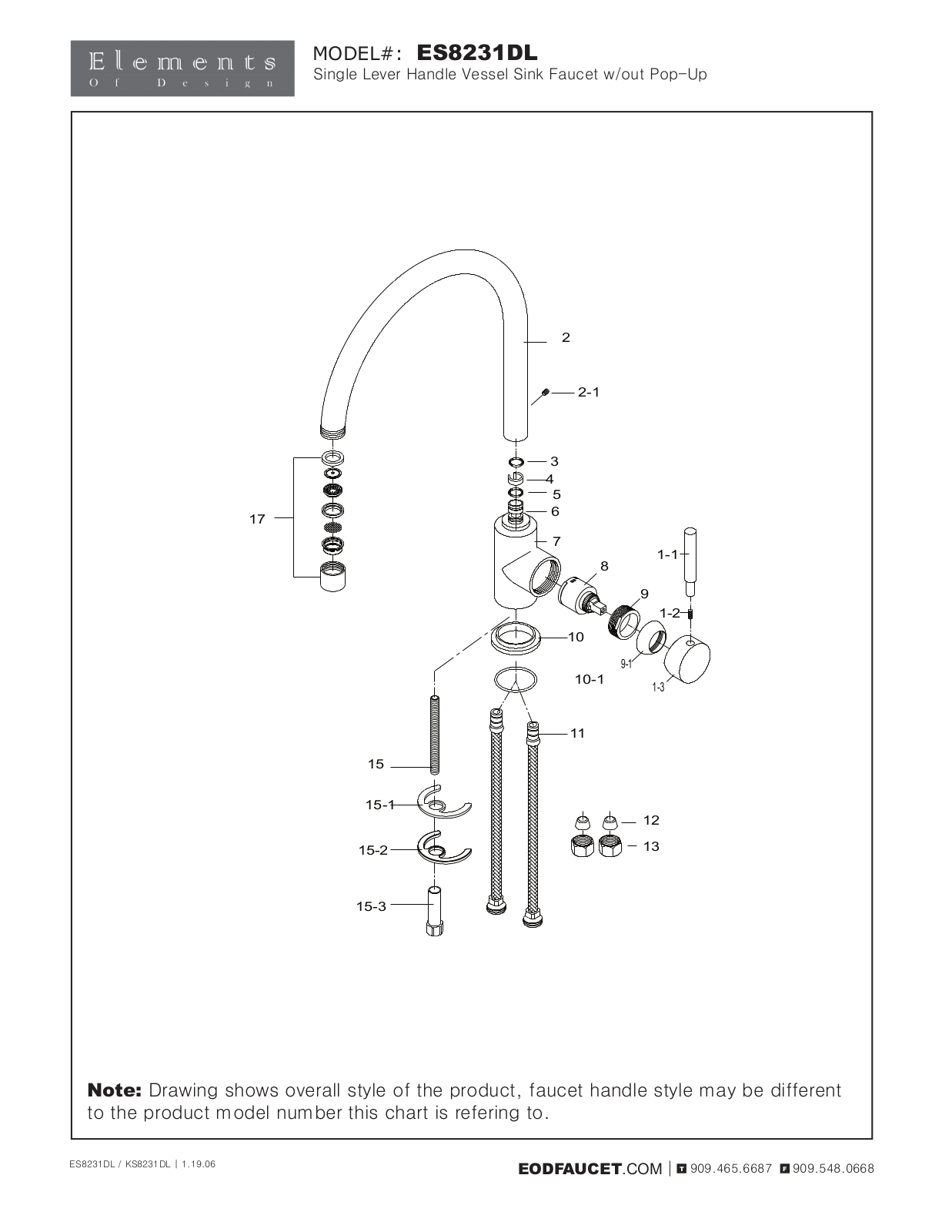 Elements of Design EDE3885 Owner Manual - ManualMachine.com
