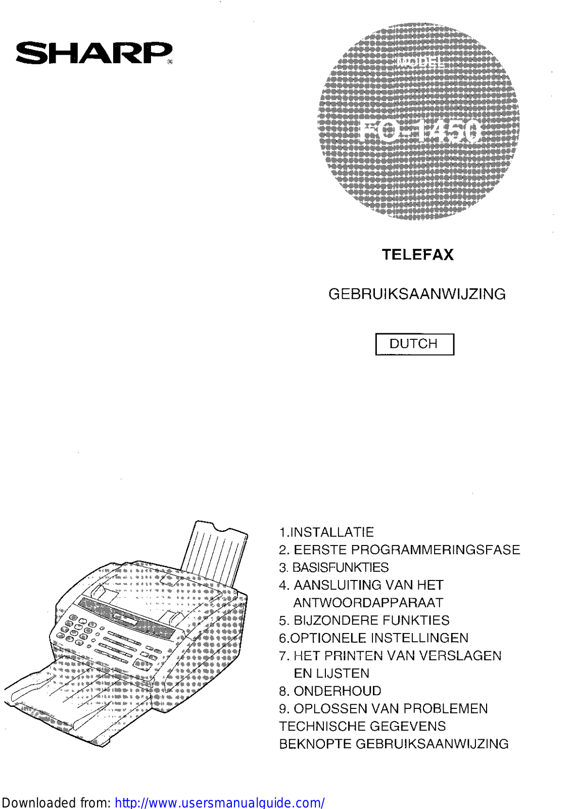 SHARP FO-1450 User Manual