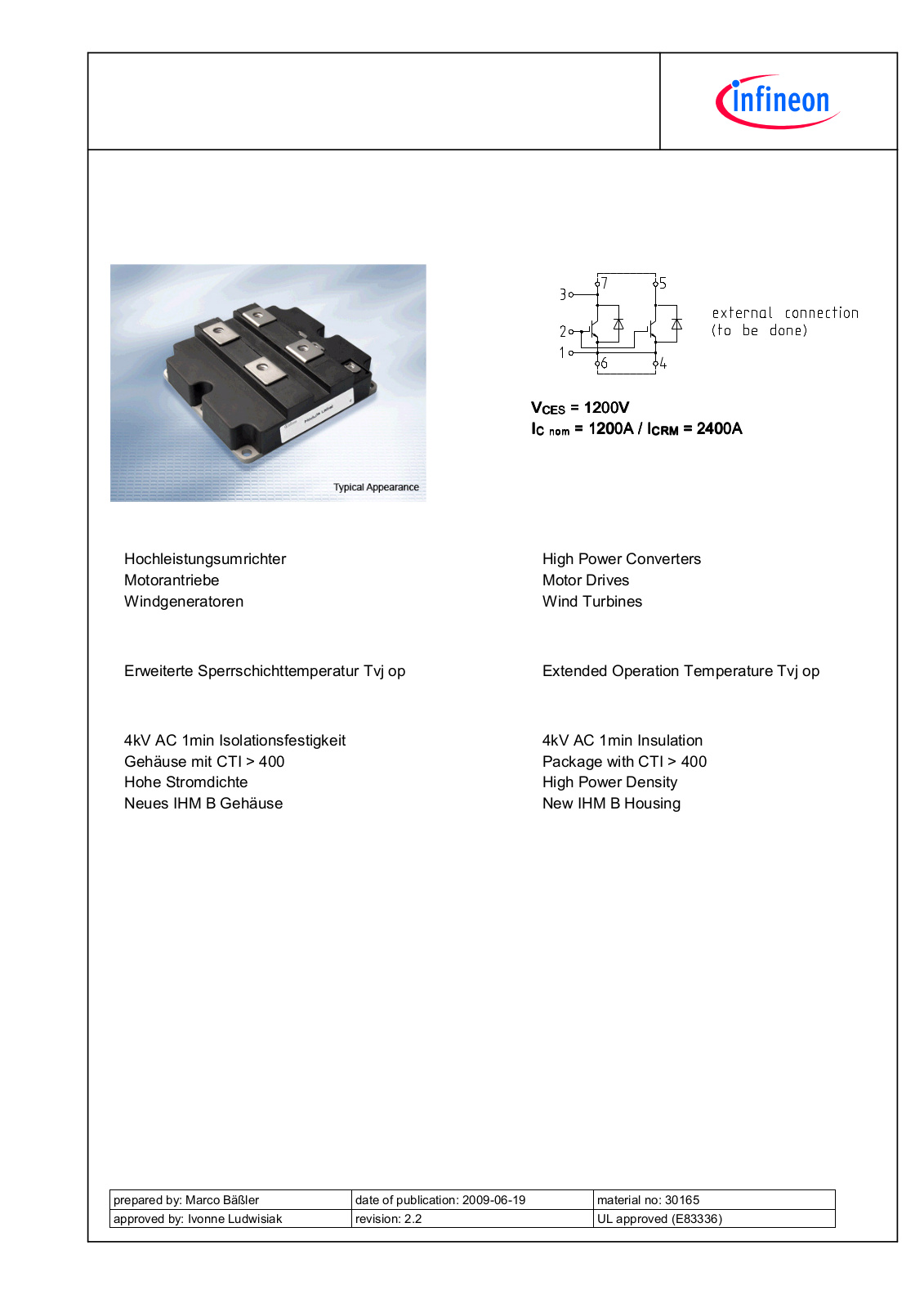 Infineon FZ1200R12HP4 Data Sheet