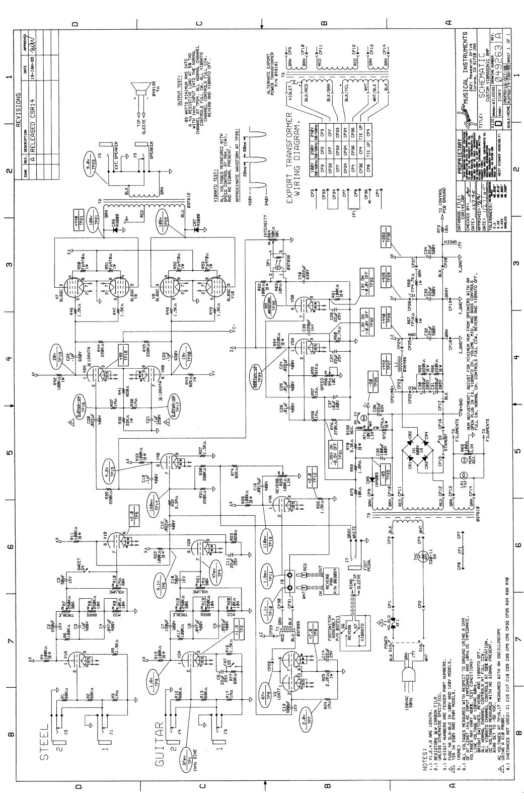 Fender vibrasonic guitar amplifier schematic