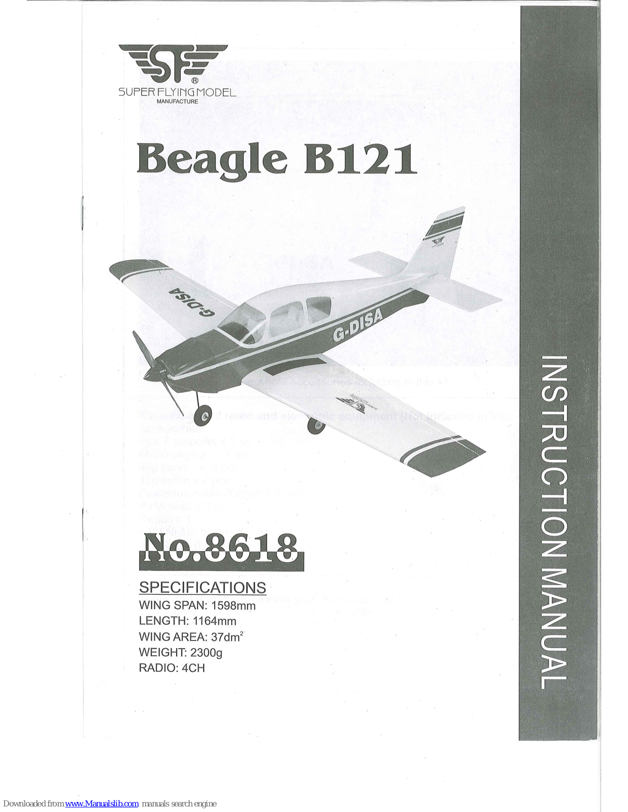 Super Flying Model Beagle B121, 8618 Instruction Manual - ManualMachine.com