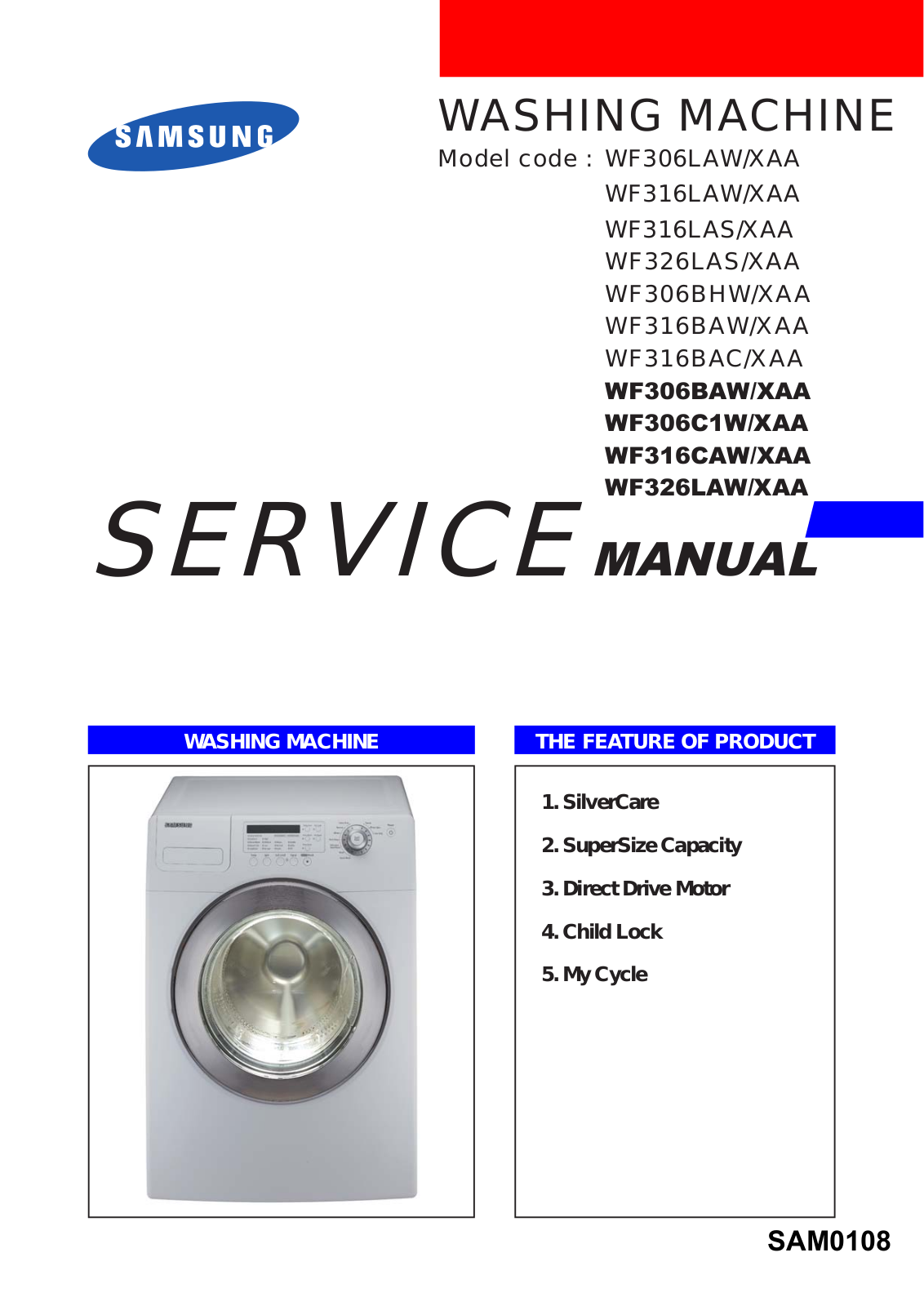 Samsung WF326LAS, WF326LAW, WF316LAS, WF316CAW, WF316BAC User Manual