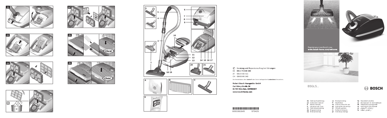 Bosch BSGL 5318, BSGL 5320, BSGL 5ZOOO1 User manual