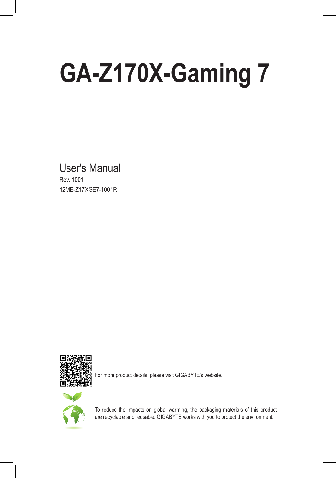 Gigabyte GA-Z170X-GAMING 7 User Manual